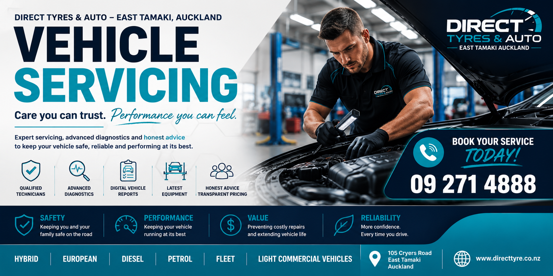 Vehicle Servicing Auckland | Japanese, European, Hybrid & Diesel Specialists | Direct Tyres & Auto